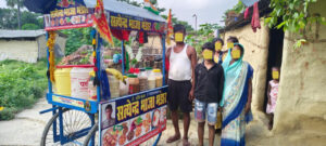 Family with their snack cart.