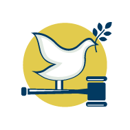Icon of dove and gavel
